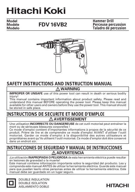 hitachi fdv16vb2 manual